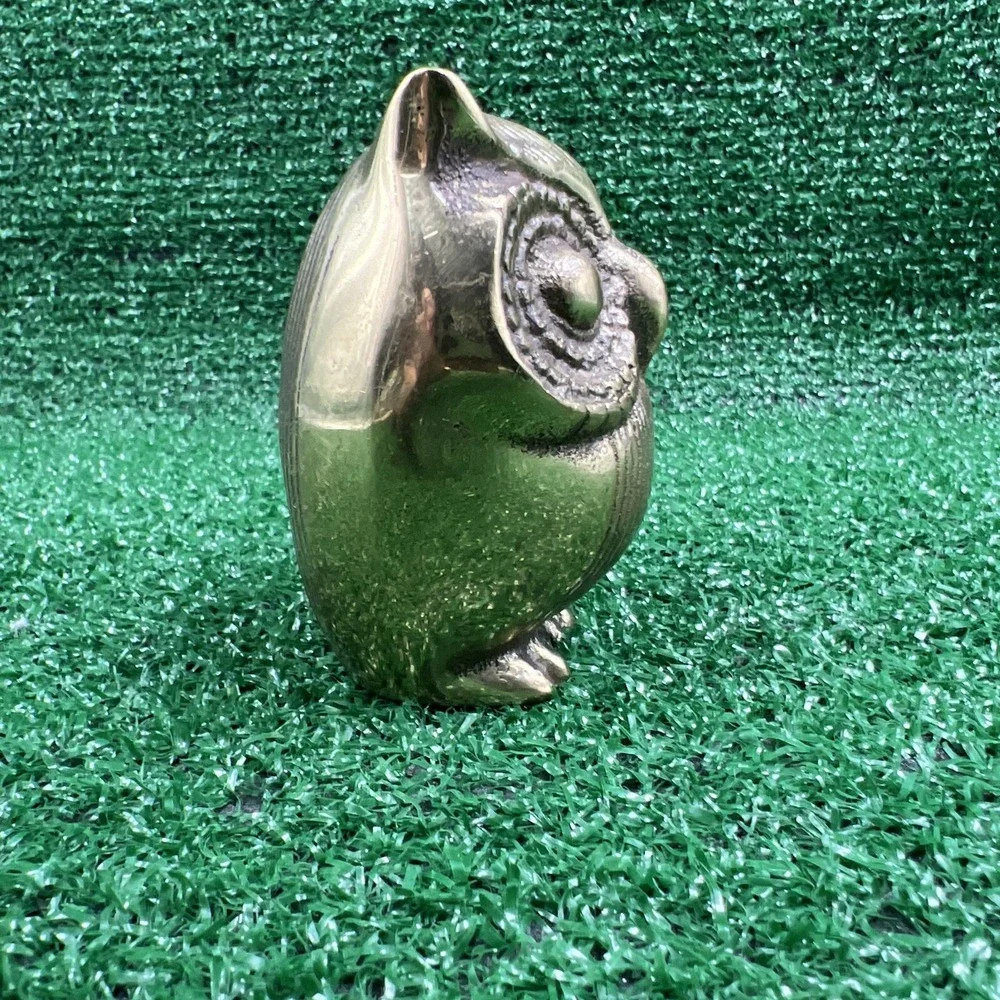 Seiden‎ Vintage Brass Owl Figurine Miniature Statue Paperweight